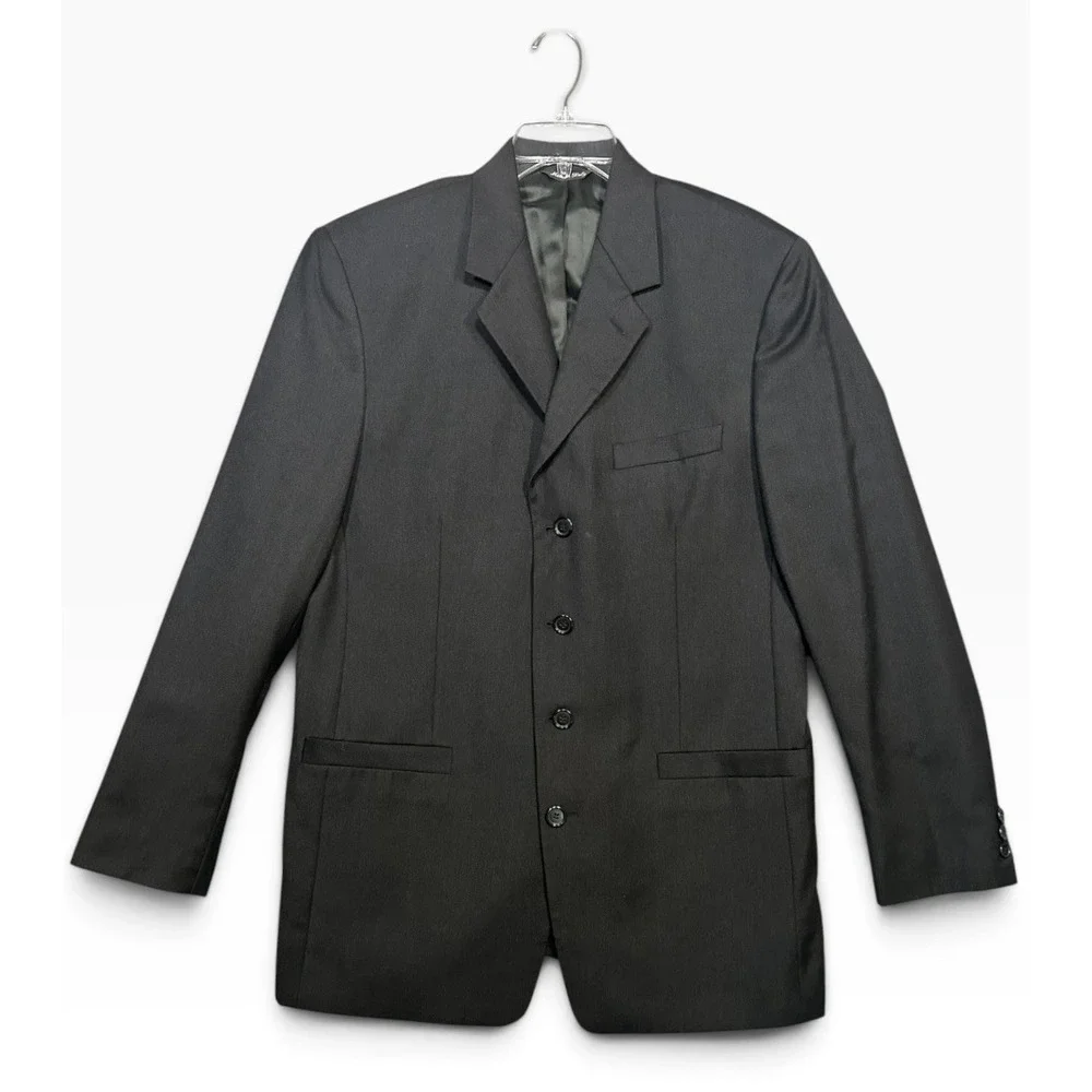 Riserva Dillard Men's Wool Blazer Suit Jacket Black Made in Italy 41L